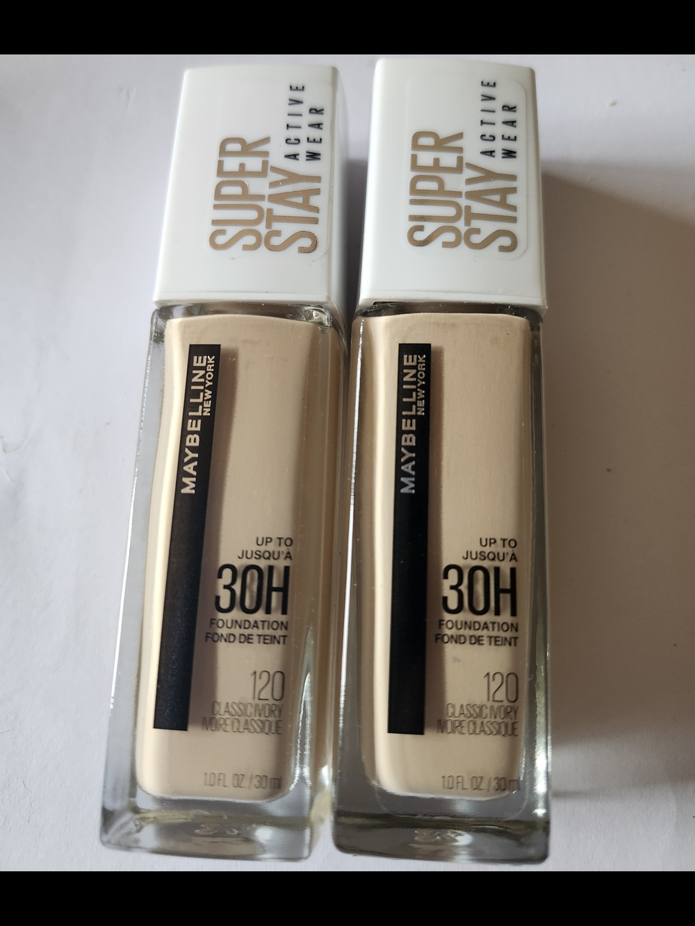 Maybelline SuperStay 30H Foundation - 120 Classic Ivory (Beige) Set Of 2 New